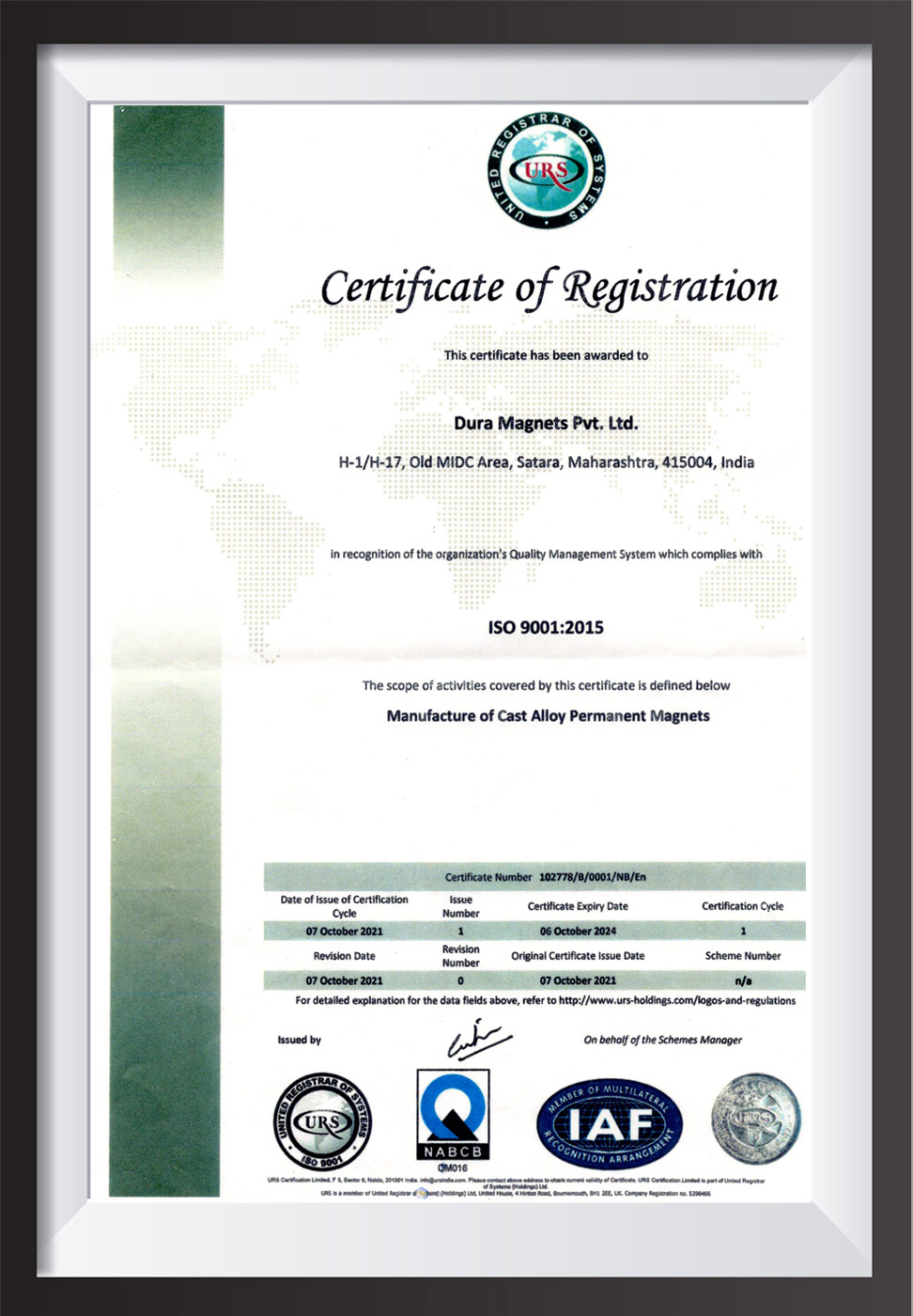 Iso CERTIFICATES